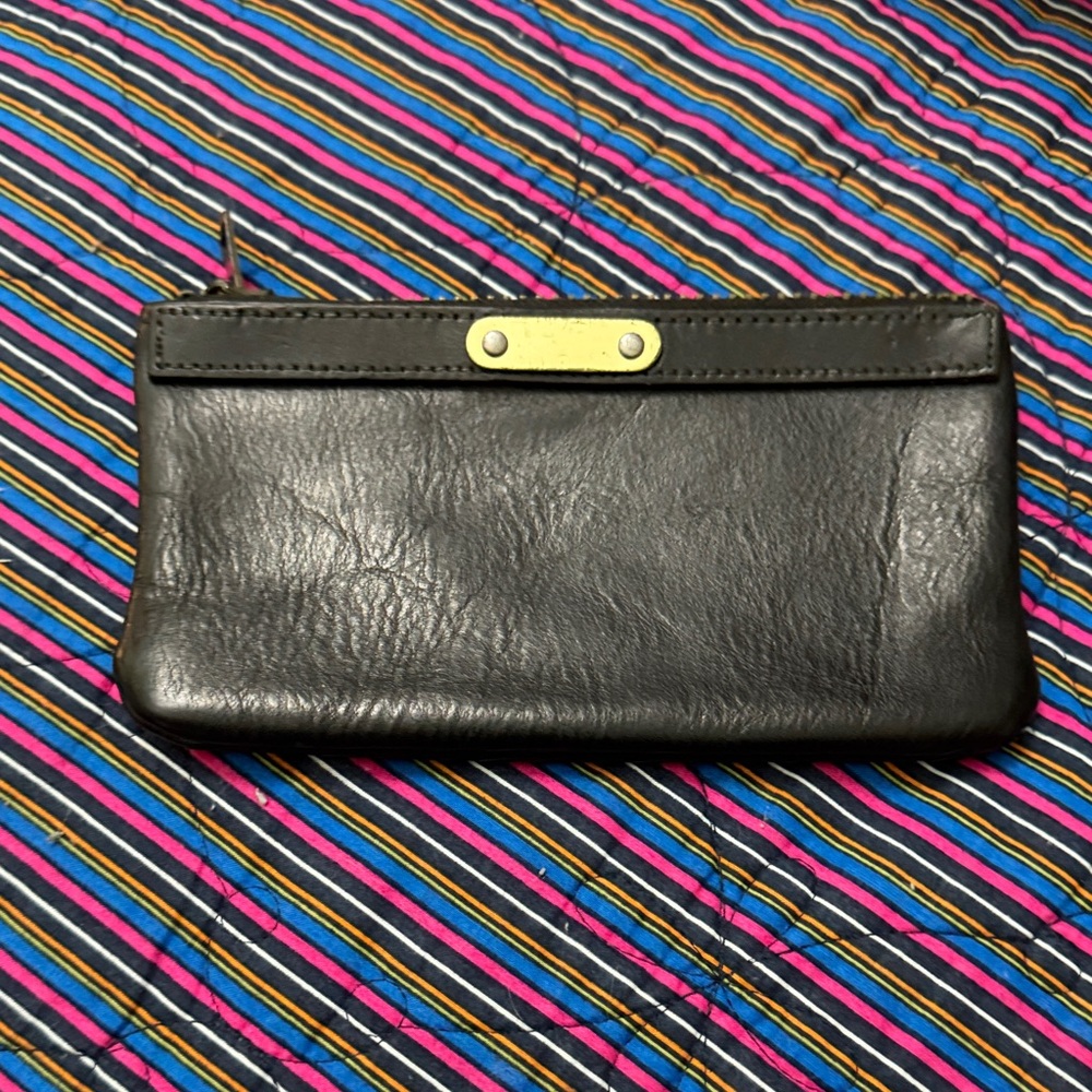 Daveys Vintage Black Leather Clutch Wallet 211